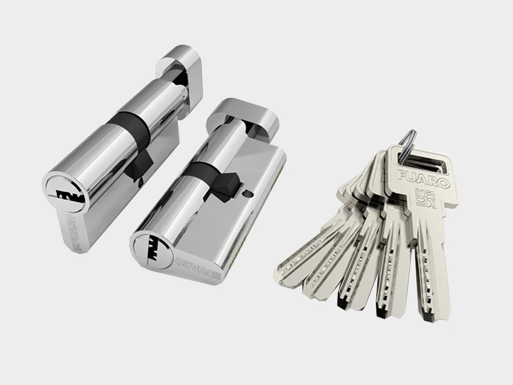 Цилиндровый механизм из алюминия «ключ-вертушка» с 5 ключами в комплекте Тверь